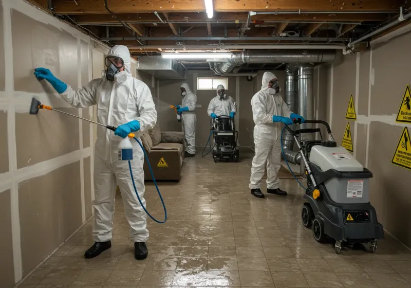 Basement Moisture Removal and Structural Drying process in Saint Albans, VT